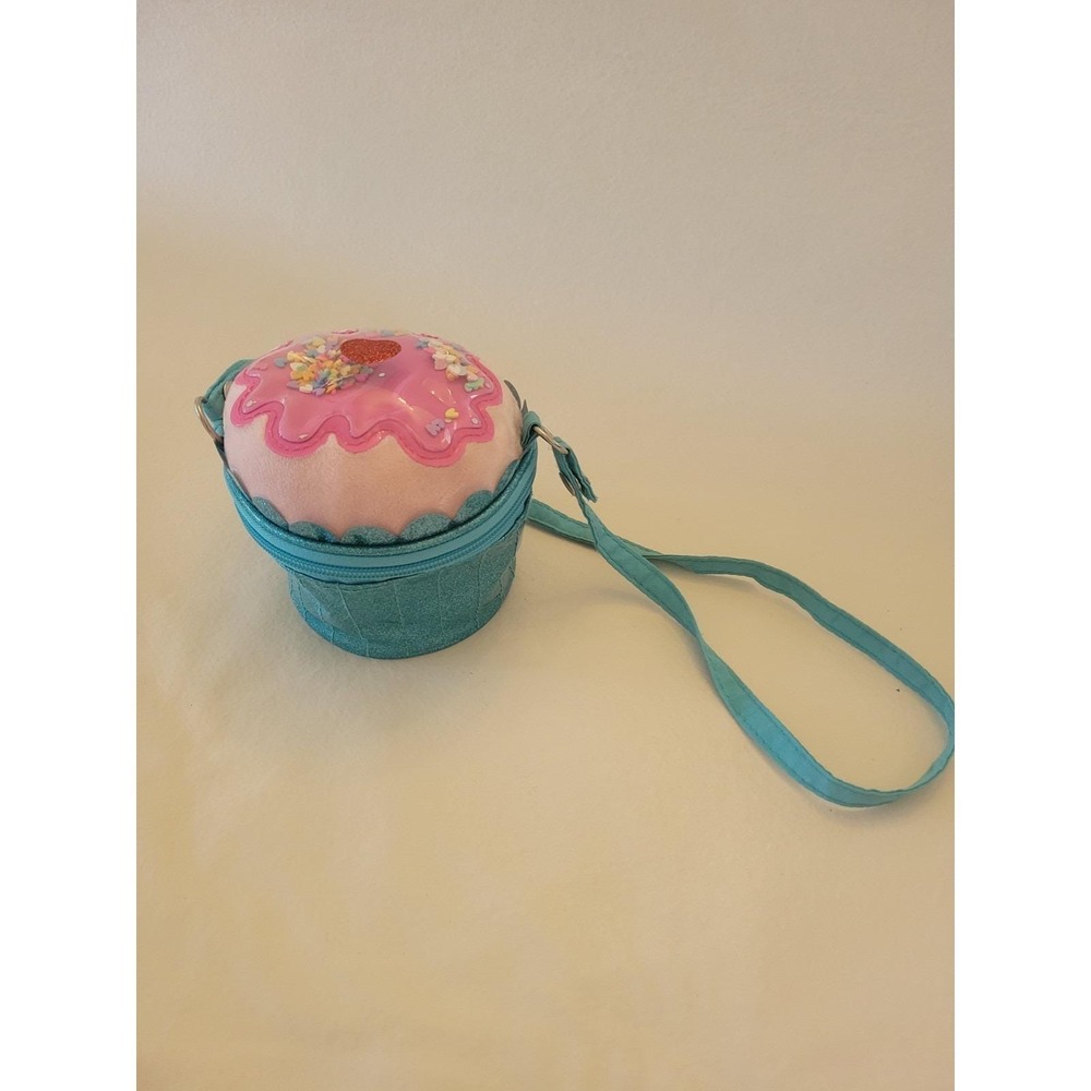 Claire's Club Girls Glitter Blue Cupcake Shoulder Bag Crossbody 5.5W x 4.5H x 4D